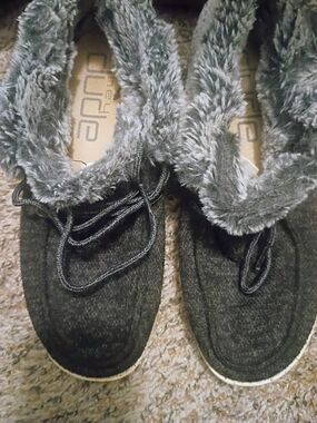 Emu Gray Men’s Faux-Fur Lined Casual Moccasin Belted Slippers